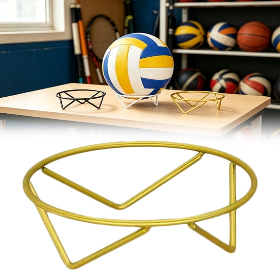 Ball Rack Storage Shelf,Outdoor Ball Storage,Versatile Space Saving Basketball Holder, Basketball Stand for Football, Rugby, Volleyball, Gym(Gold)