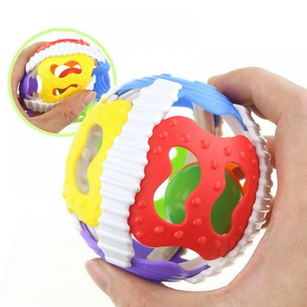 Ball Rattle Sound Toy Developmental Bumpy Ball Baby Shake Wobble Busy ...