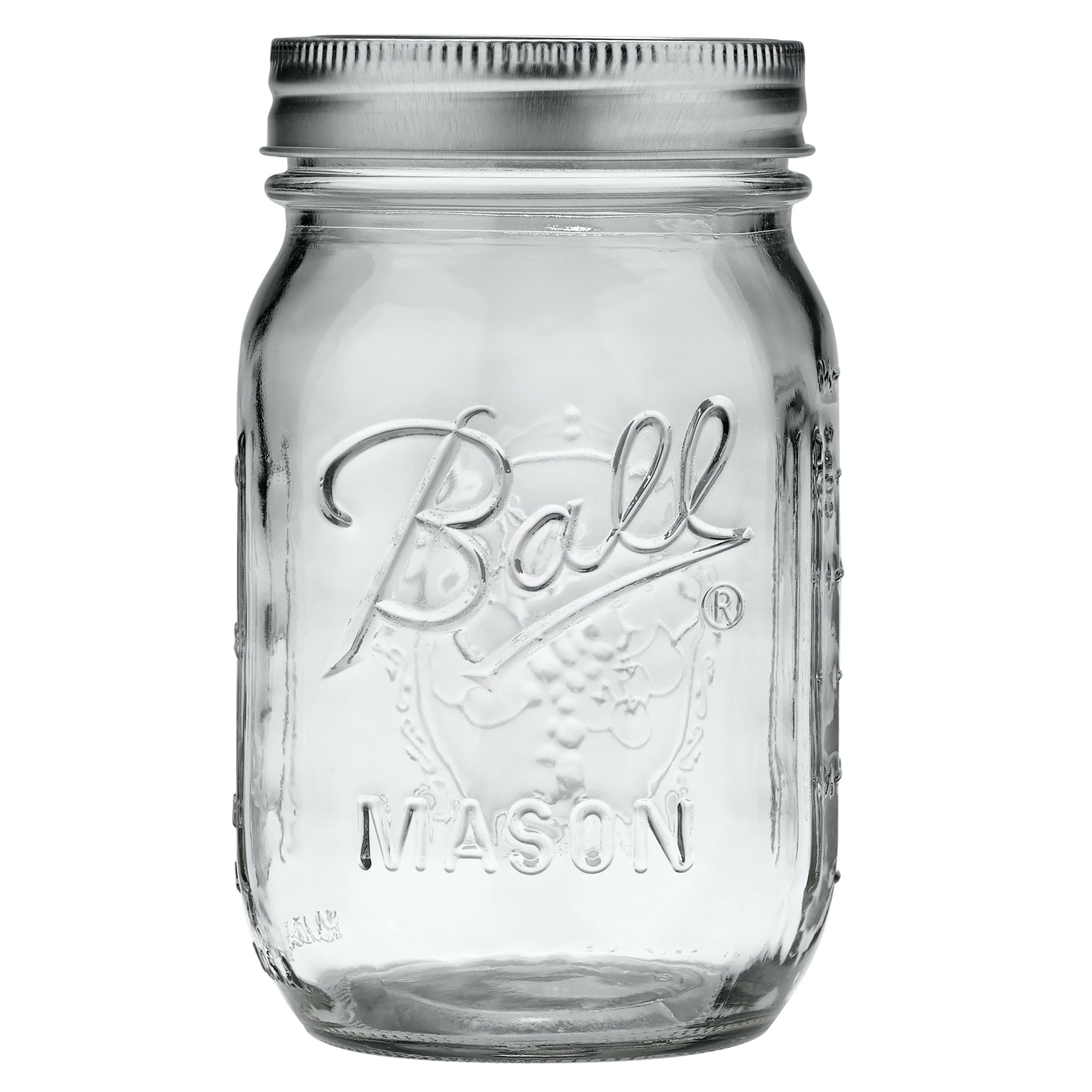 Ball Regular Mouth 16oz Pint Mason Jars with Lids &amp; Bands, 12 Count