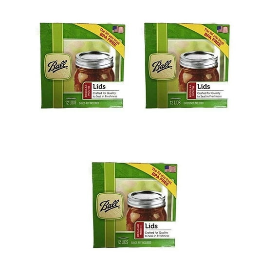 Ball Regular Mouth Jar Lids 2-Pack of 12 Pack of 3