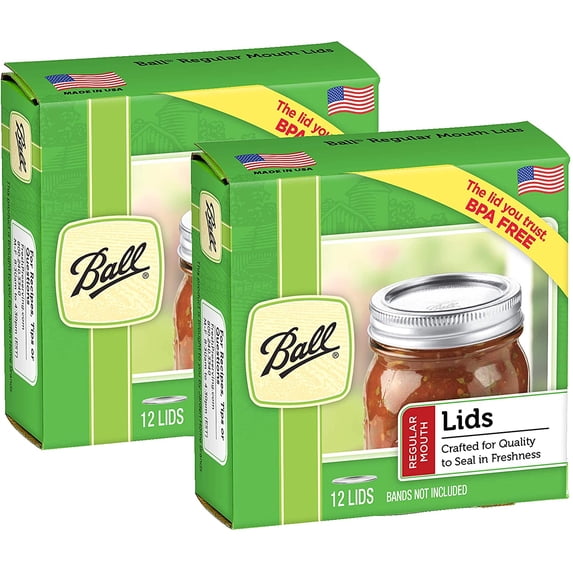 Ball Regular Mouth Lids 24-Count (2-Packs Total)