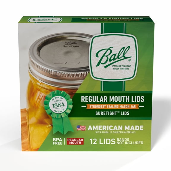 Ball Regular Mouth Mason Jar Lids, 12 Count