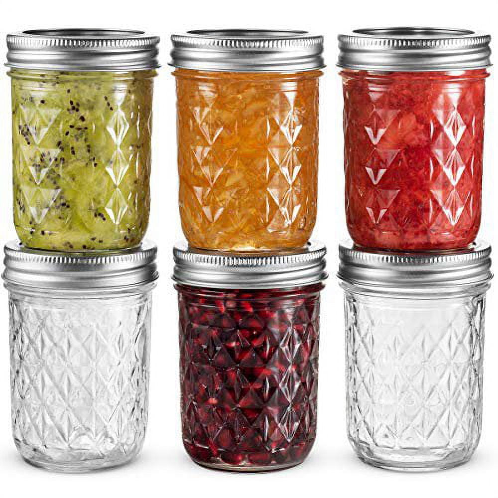 12 Pack Mason Jars 8 oz with Airtight Lids, Glass Regular Mouth Cannin -  Jolinne