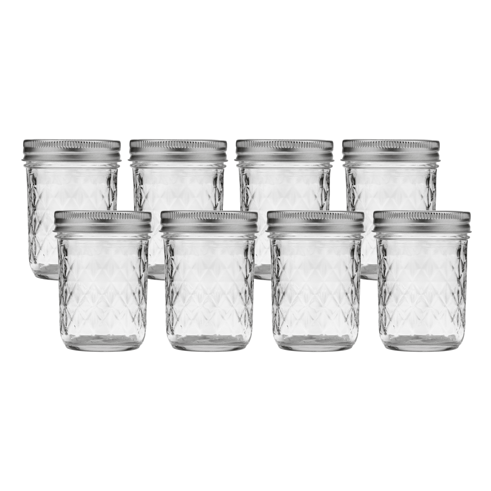 Ball Mason Jar 広口 8個セット メイソンジャー 希少 Ball Regular Mouth Quilted Crystal Glass Mason Jar, Half Pint Size