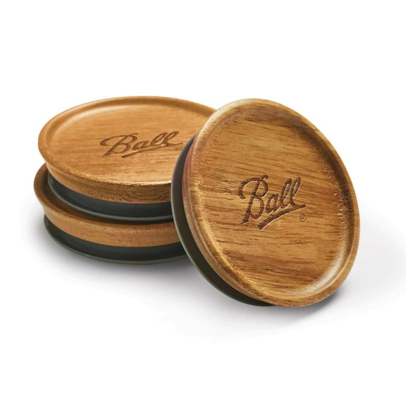 Ball Wooden Storage Lids, Regular Mouth, Ball Jar Lids, 3 Pack