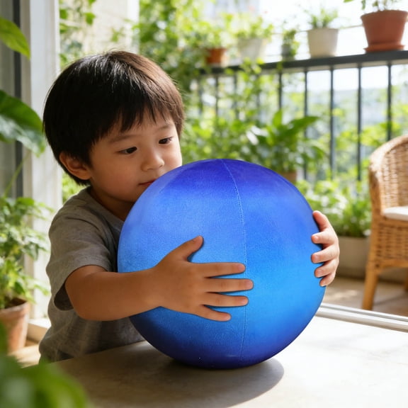 Ball Shape Plush Pillow, Soft Round Planet Stuffed Toy Pillow, for Astronomy Education, Room Decor, Birthday Gift, 10.63in, Neptune