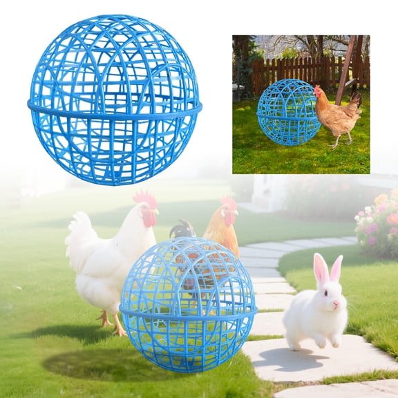 Ball-Shaped Chicken Coop Cage - Mobile Poultry Enclosure with Rolling Design, Outdoor Rabbit Hutch for Chicks, & Birds - Detachable Safety Cage Prevents Dog Bites & Horse Trampling