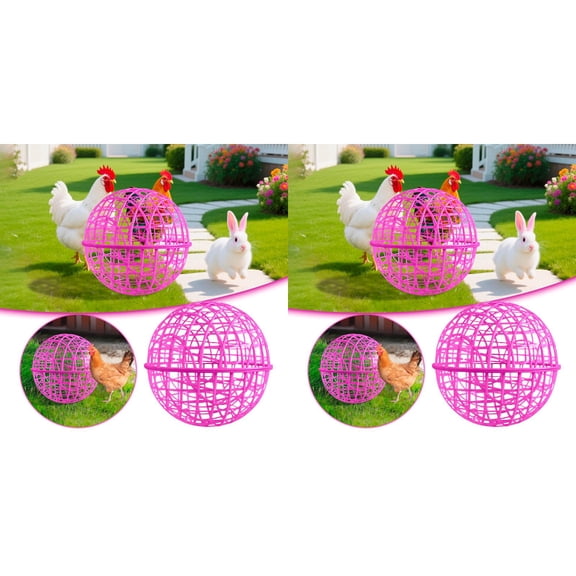 Ball-Shaped Chicken Coop Cage - Mobile Poultry Enclosure with Rolling Design, Outdoor Rabbit Hutch for Chicks, & Birds - Detachable Safety Cage Prevents Dog Bites & Horse Trampling