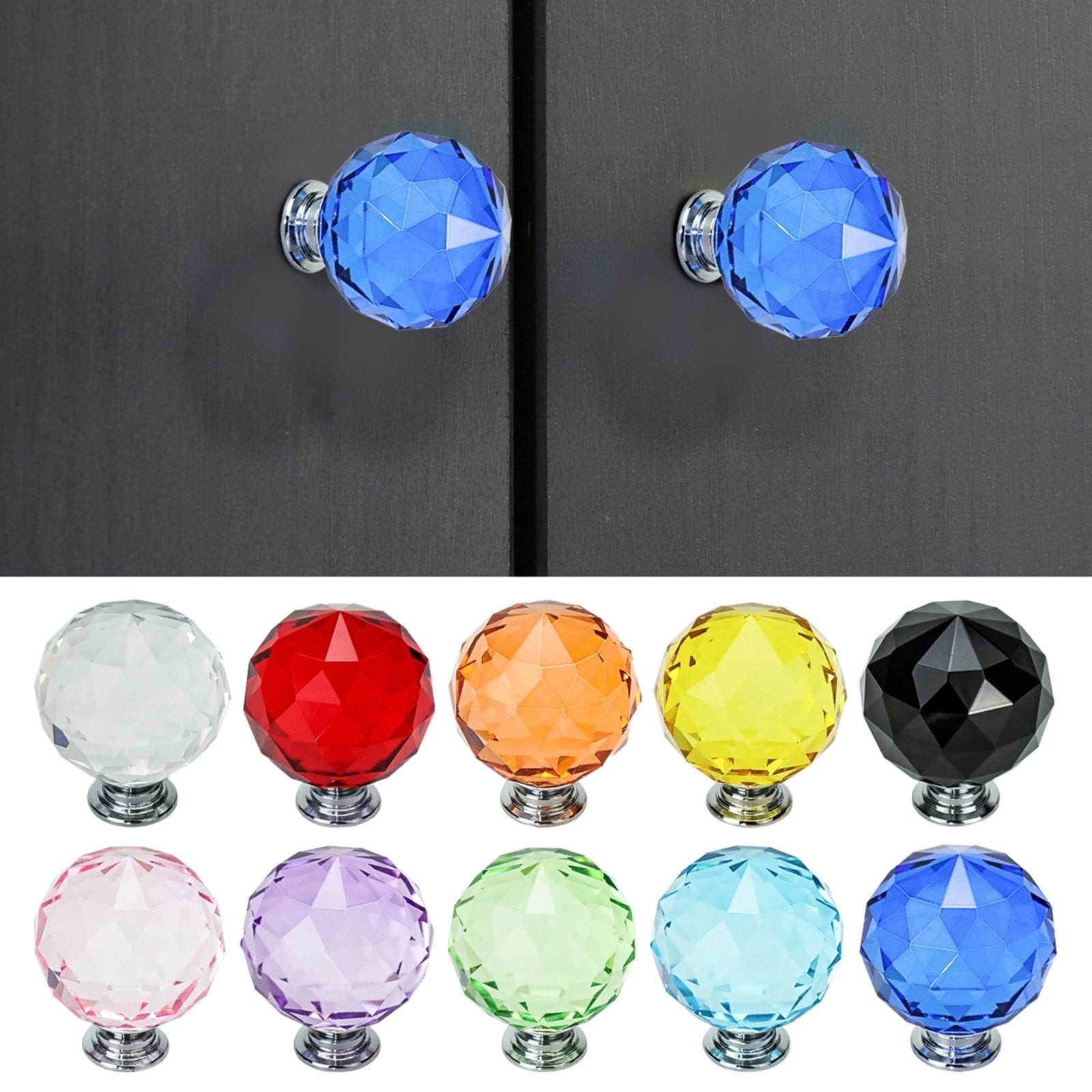 Ball Shaped Crystal Glass Knobs 30mm Ball Shape Pulls Handles