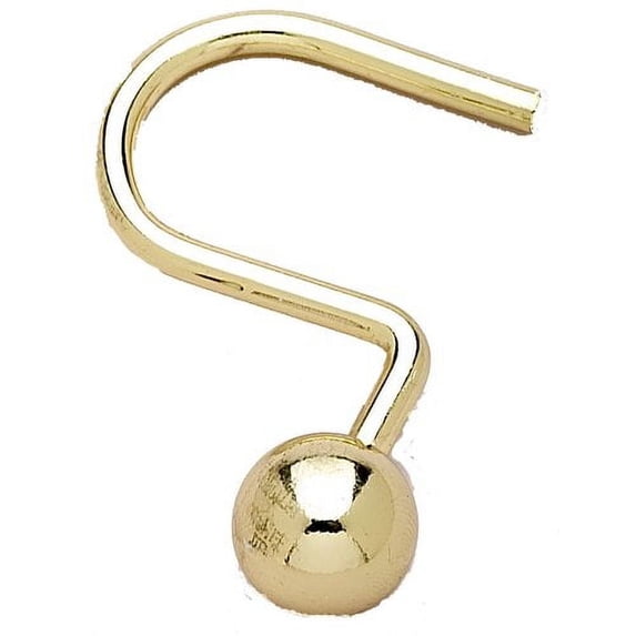 "Ball" Shower Curtain Hooks in Brass