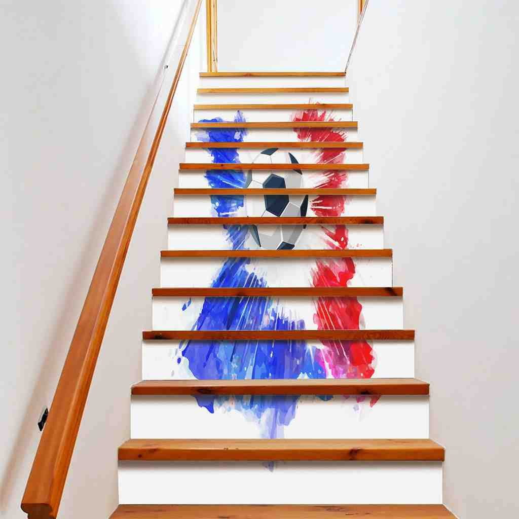 Ball Sport Stair Stickers Color Football Basketball Soccer Staircase