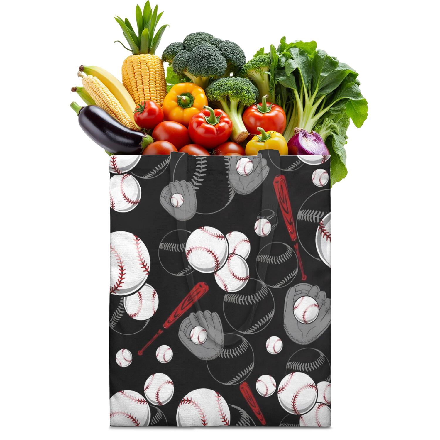 Ball Sports Canvas Tote Bag – Baseball Football Soccer Basketball Print ...