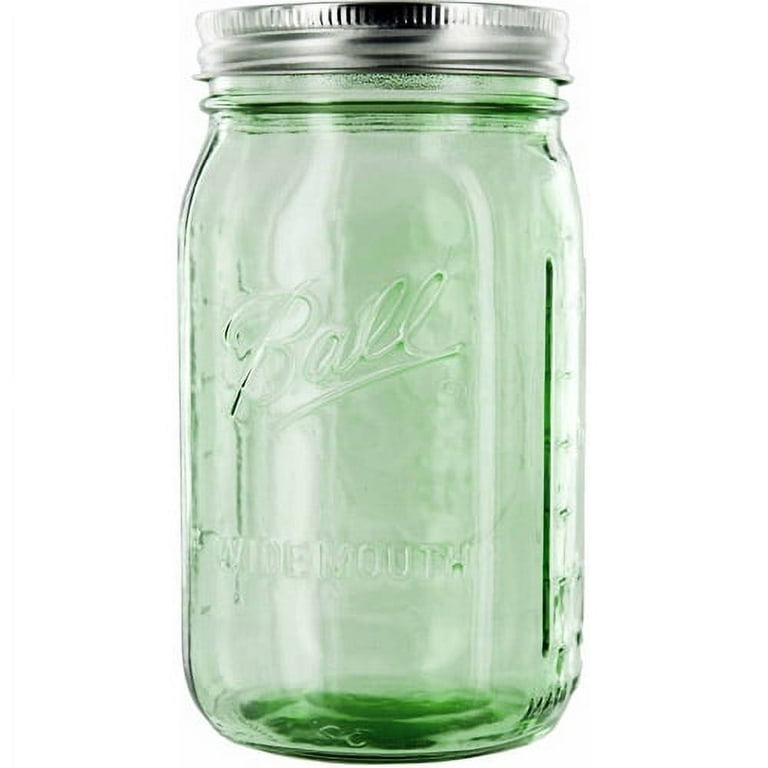 Safety Coated Graduated Glass Jar, 16oz with 63-400 Green