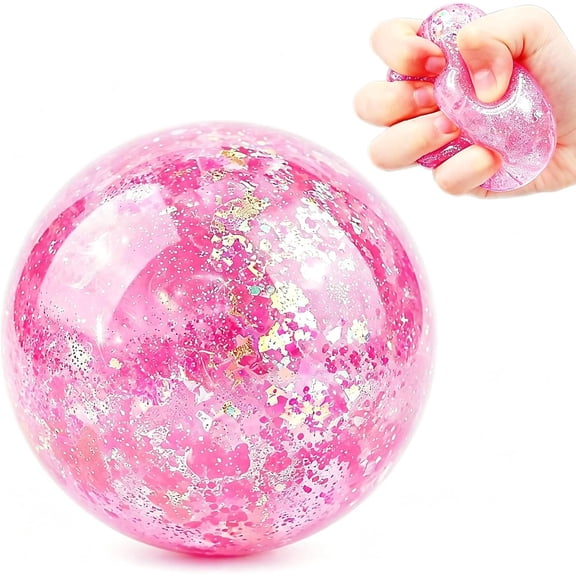 Ball Squishy, Glitter   Sensory Balls Figurines | Soft Glitter Squishy Ball Figurines for Calming Focus, Cute  DIY  Ball for Party Favors & Birthday Gifts