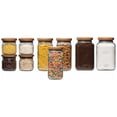 thumbnail image 1 of Ball Stack & Store Glass Mason Jars with Wood Lid, Large Family Essentials Variety Pack, (4) 4-Cup, (3) 9.9-Cup, (2) 15.6-Cup (9 Jars Total), 1 of 8