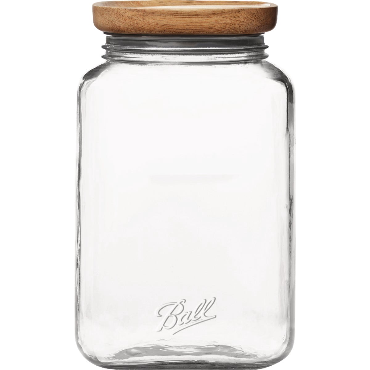 Ball Stack & Store Glass Mason Jars with Wooden Lid, 15.6-Cup