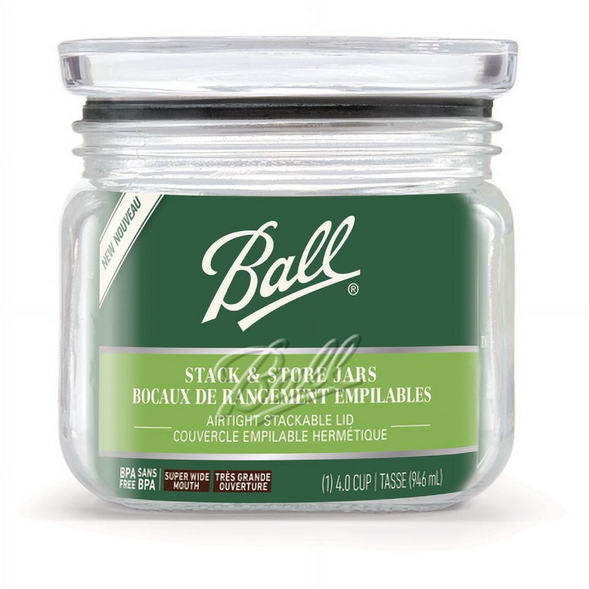 Ball® Stack & Store Quart Jar (4 Cups/32 oz.), Glass Storage Jar