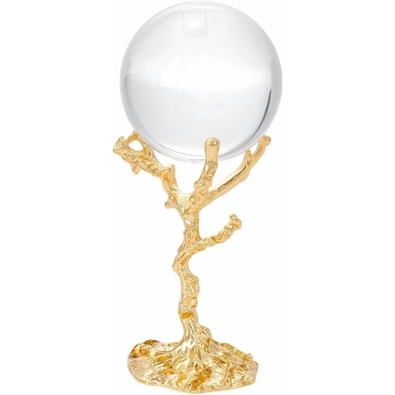 Ball Stand Metal Tree Shape Sphere Display Stand Luxury Golden Ornament Rack Base for Home Decoration Crafts Office Livingroom Boho Witchy Decor Photography Props Gold