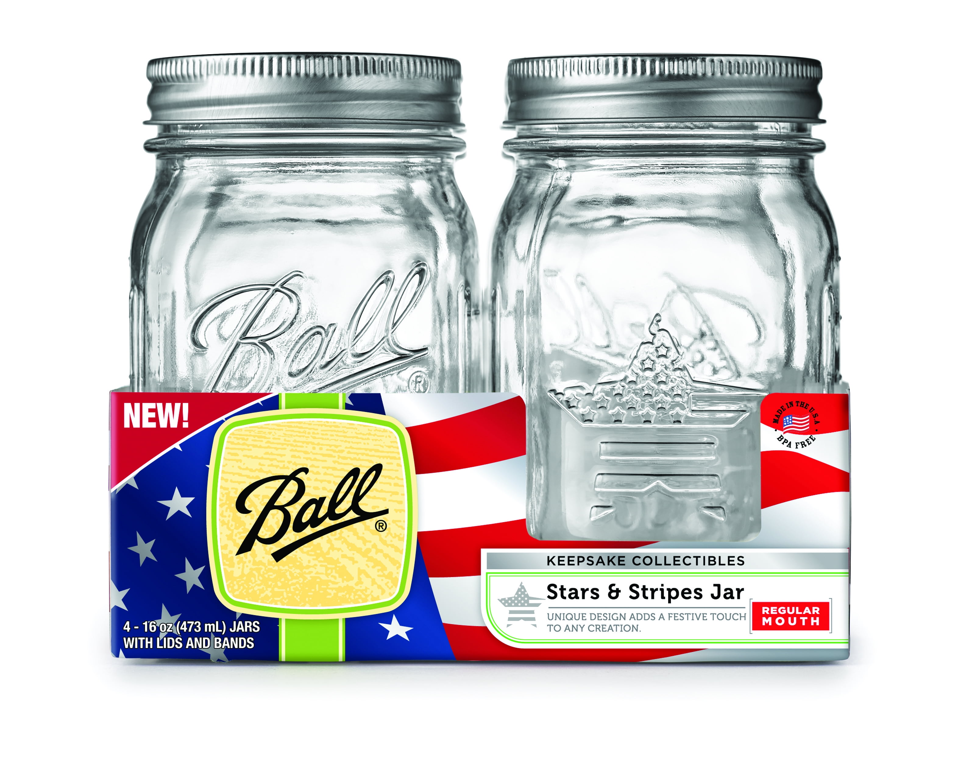 Ball Stars & Stripes Keepsake Canning Jar