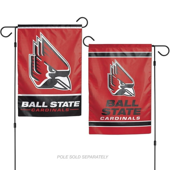 Ball State University Cardinals 12.5 x 18" Double Sided Yard and Garden College Banner Flag Is Printed in the USA