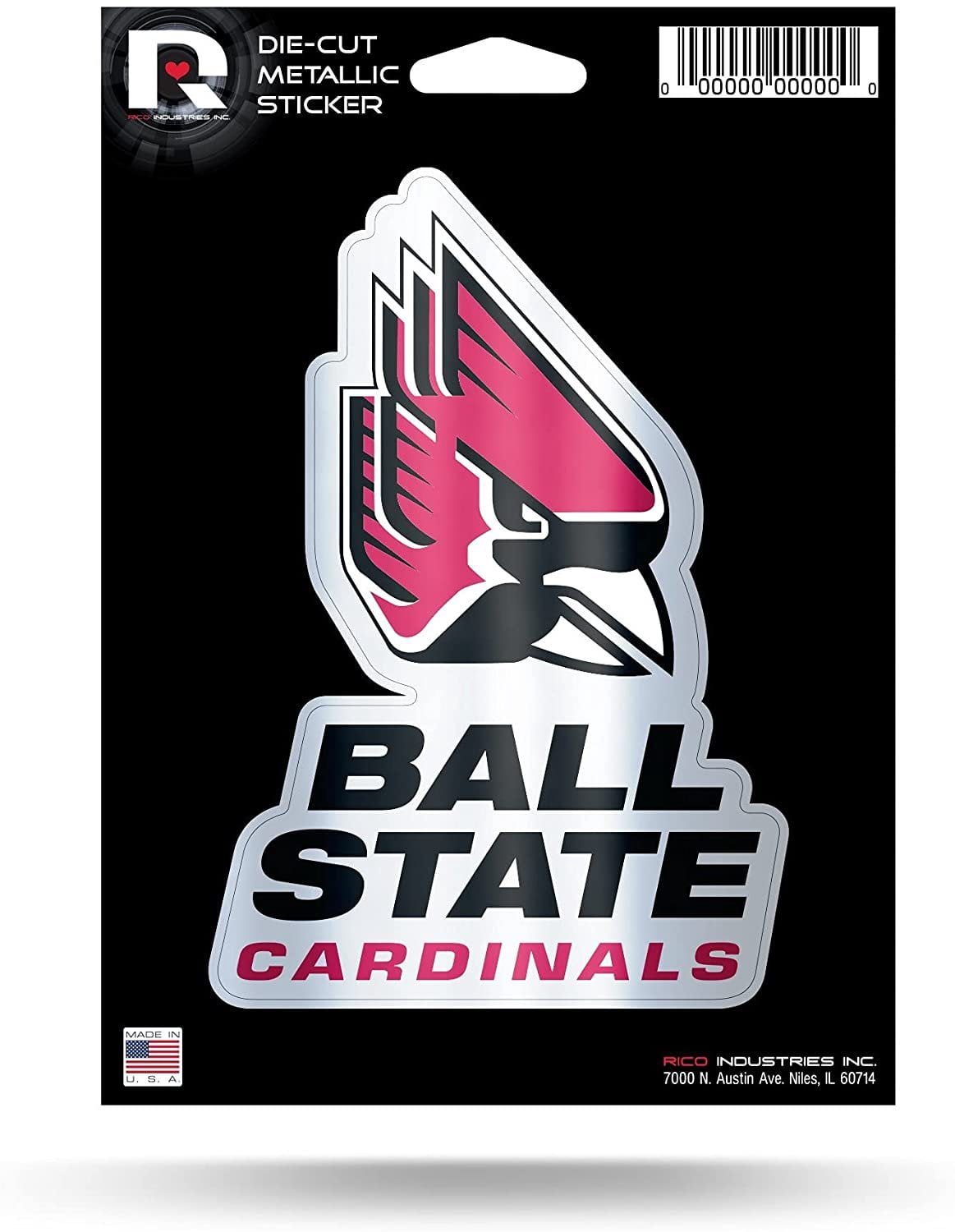Ball State University Cardinals 5 Inch Sticker Decal Metallic Shimmer ...
