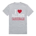 thumbnail image 1 of Ball State University I Love T-Shirt, Heather Grey - Small, 1 of 1
