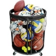 thumbnail image 1 of Ball Storage Bin, Sports Ball Storage Cart, Ball Holder with Wheels for Basketball, Soccer, Garage, School, Indoor, Outdoor Ball Basketball Storage Rack Upgraged, 1 of 7