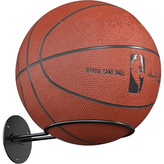 Ball Storage Holder Wall Mount: Black Room Decor for Basketball, Rugby, Soccer, Football, Baseball Display Rack - Boys  Accessories Organizer