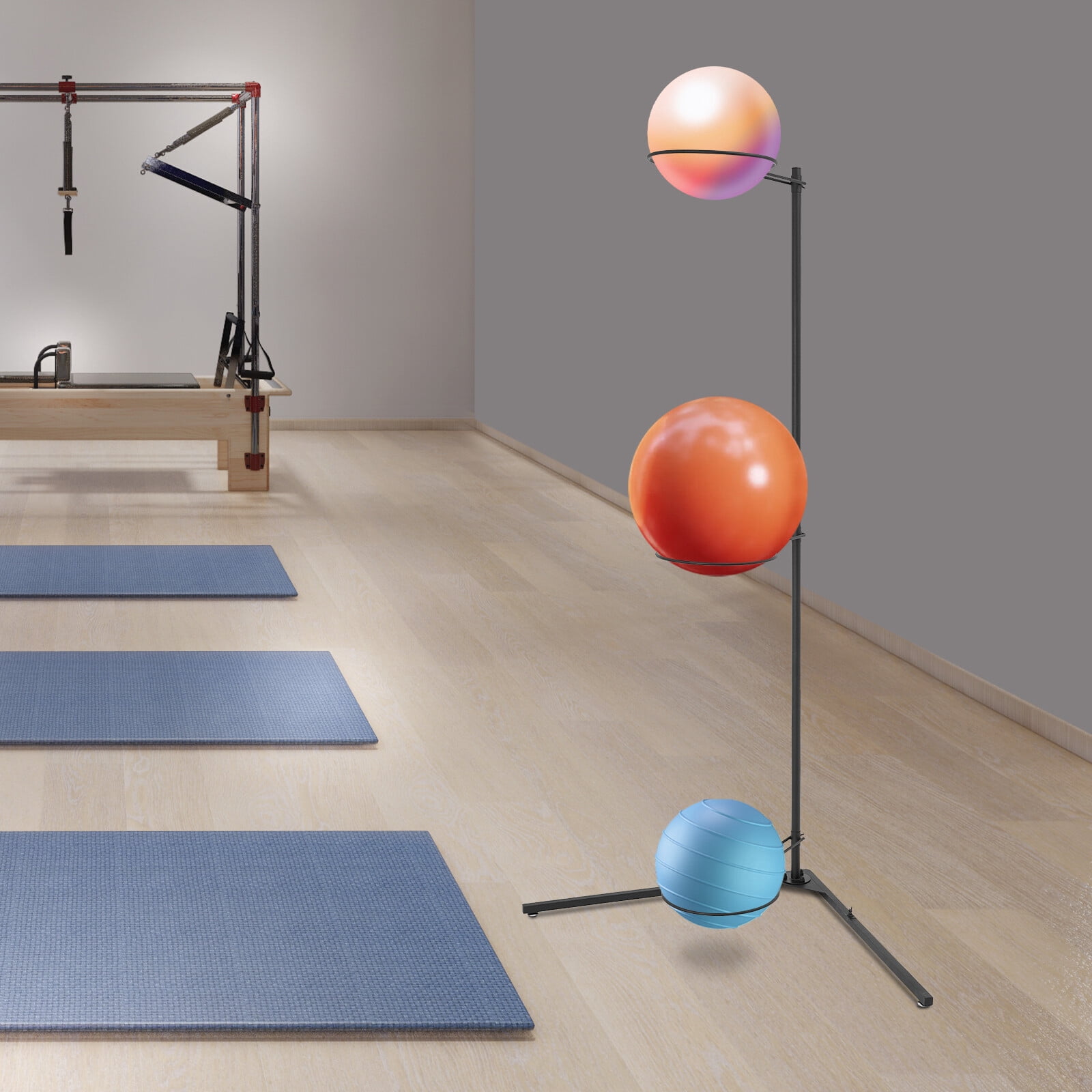 Ball Storage Rack, 3-Ball Holder for Yoga Exercise Stability Balls ...