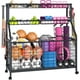 thumbnail image 1 of Ball Storage Rack Large Sports Equipment Organizer Cart For Garage,Home Gym Multifunctional Sports Gear Storage For Indoor Or Outdoor, Ball Rack For Basketball,Baseball, Football, Toys, 1 of 8