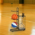 thumbnail image 1 of Ball Storage Rack, Sports Equipment Storage For Garage, Basketball Organizer Rack With Basket, 1 of 8
