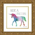 thumbnail image 1 of Ball, Susan 12x12 Gold Ornate Wood Framed with Double Matting Museum Art Print Titled - Ride a Unicorn, 1 of 4
