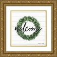 thumbnail image 1 of Ball, Susan 12x12 Gold Ornate Wood Framed with Double Matting Museum Art Print Titled - Welcome Wreath, 1 of 4