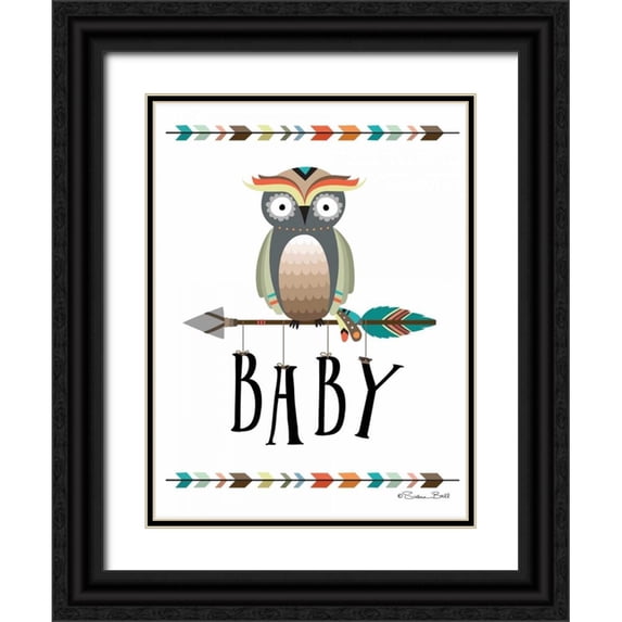 Ball, Susan 12x14 Black Ornate Wood Framed with Double Matting Museum Art Print Titled - Owl Baby