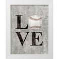 thumbnail image 1 of Ball, Susan 12x14 White Modern Wood Framed Museum Art Print Titled - LOVE Baseball, 1 of 4