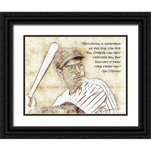 Ball, Susan 14x12 Black Ornate Wood Framed with Double Matting Museum Art Print Titled - Joe DiMaggio