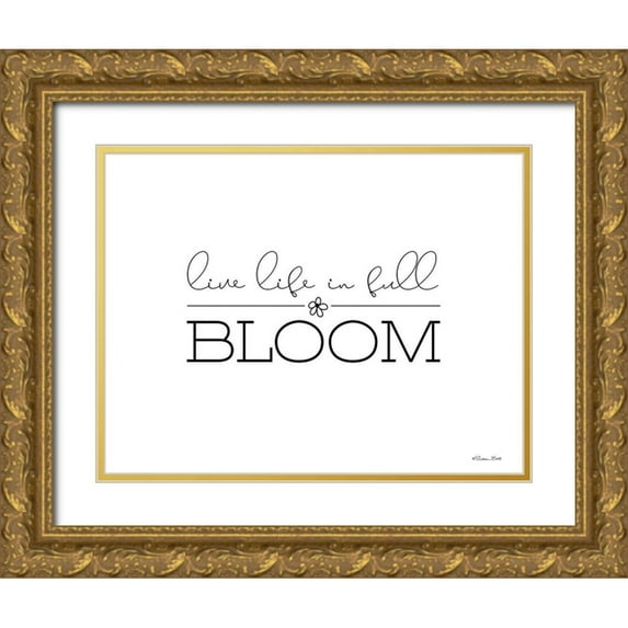 Ball, Susan 14x12 Gold Ornate Wood Framed with Double Matting Museum Art Print Titled - Live Life in Full Bloom
