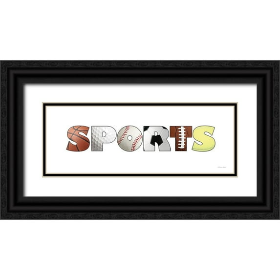 Ball, Susan 14x8 Black Ornate Wood Framed with Double Matting Museum Art Print Titled - Sports