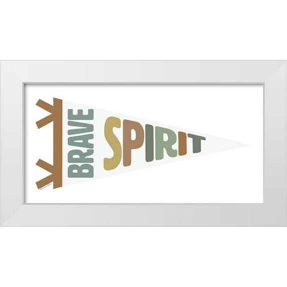 Ball, Susan 14x9 White Modern Wood Framed Museum Art Print Titled - Brave Spirit Pennant
