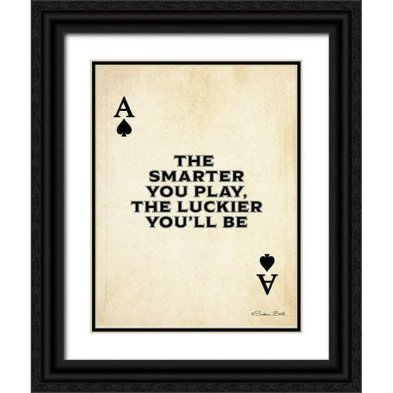 Ball, Susan 15x18 Black Ornate Wood Framed with Double Matting Museum Art Print Titled - Ace of Spades