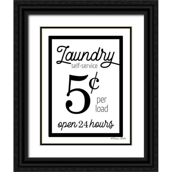 Ball, Susan 15x18 Black Ornate Wood Framed with Double Matting Museum Art Print Titled - Laundry 5 Cents