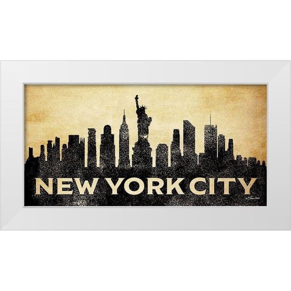 Ball, Susan 18x11 White Modern Wood Framed Museum Art Print Titled - New York City Skyline