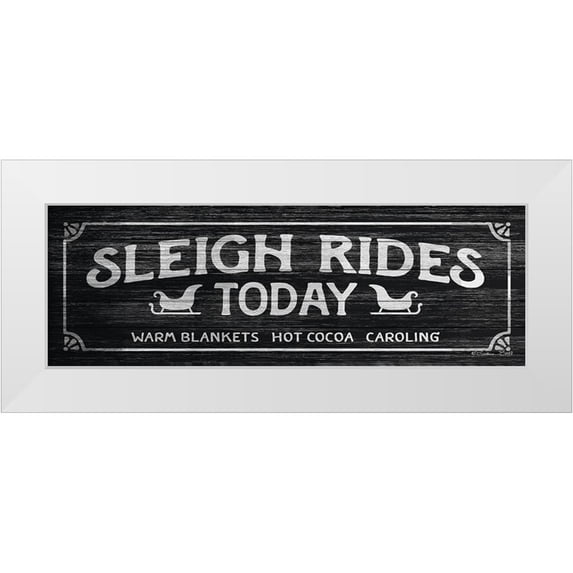 Ball, Susan 18x9 White Modern Wood Framed Museum Art Print Titled - Sleigh Rides Today