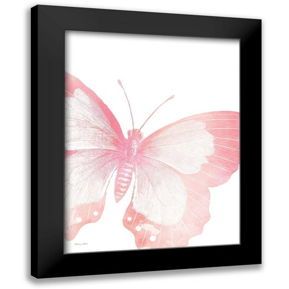 Ball, Susan 19x24 Black Modern Framed Museum Art Print Titled - Pink Butterfly V