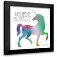 thumbnail image 1 of Ball, Susan 20x20 Black Modern Framed Museum Art Print Titled - Believe in Magic Unicorn, 1 of 5