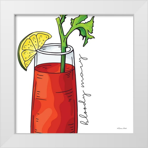 Ball, Susan 20x20 White Modern Wood Framed Museum Art Print Titled - Bloody Mary