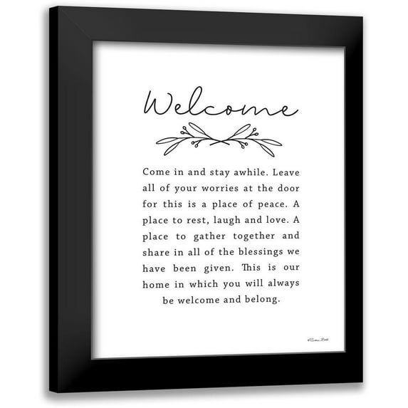 Ball, Susan 20x24 Black Modern Framed Museum Art Print Titled - Welcome