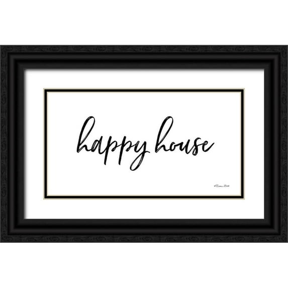 Ball, Susan 24x15 Black Ornate Wood Framed with Double Matting Museum Art Print Titled - Happy House