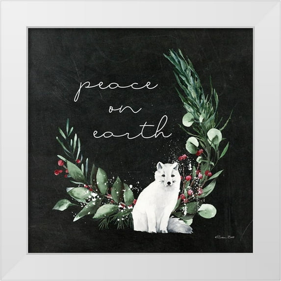 Ball, Susan 26x26 White Modern Wood Framed Museum Art Print Titled - Peace On Earth