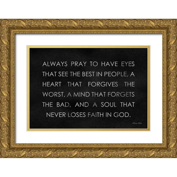 Ball, Susan 32x23 Gold Ornate Wood Framed with Double Matting Museum Art Print Titled - Always Pray